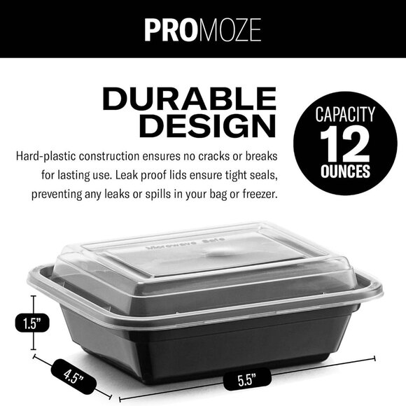 New 150 Pack 12 ounce Reusable Meal Prep Containers Containers with Lids - Picture 2 of 3